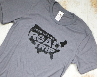 Road Trip Graphic Tee, USA-karta, äventyrströja