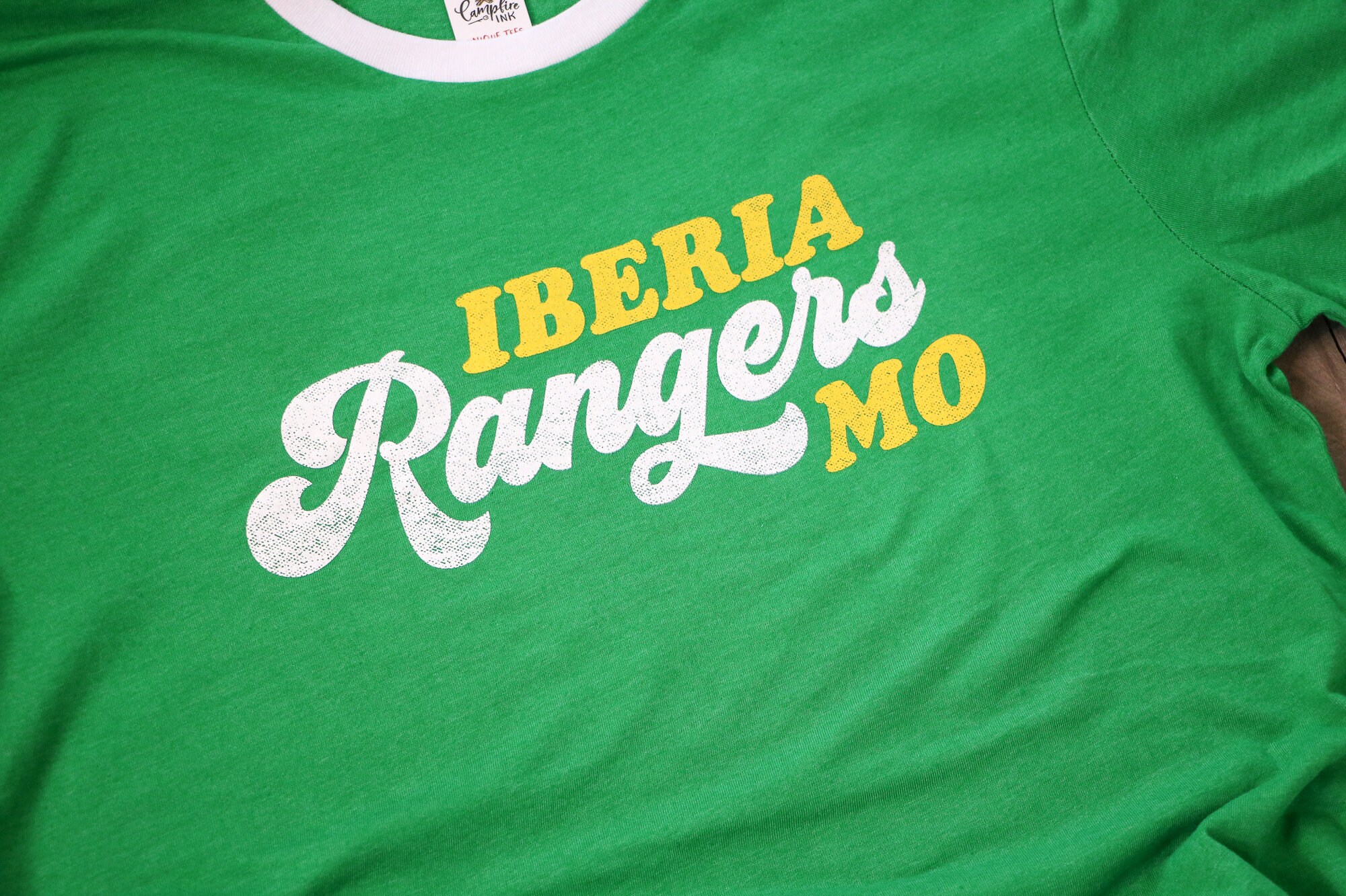 Vintage Retro Iberia Rangers Graphic Ringer Style Tee Kelly Etsy