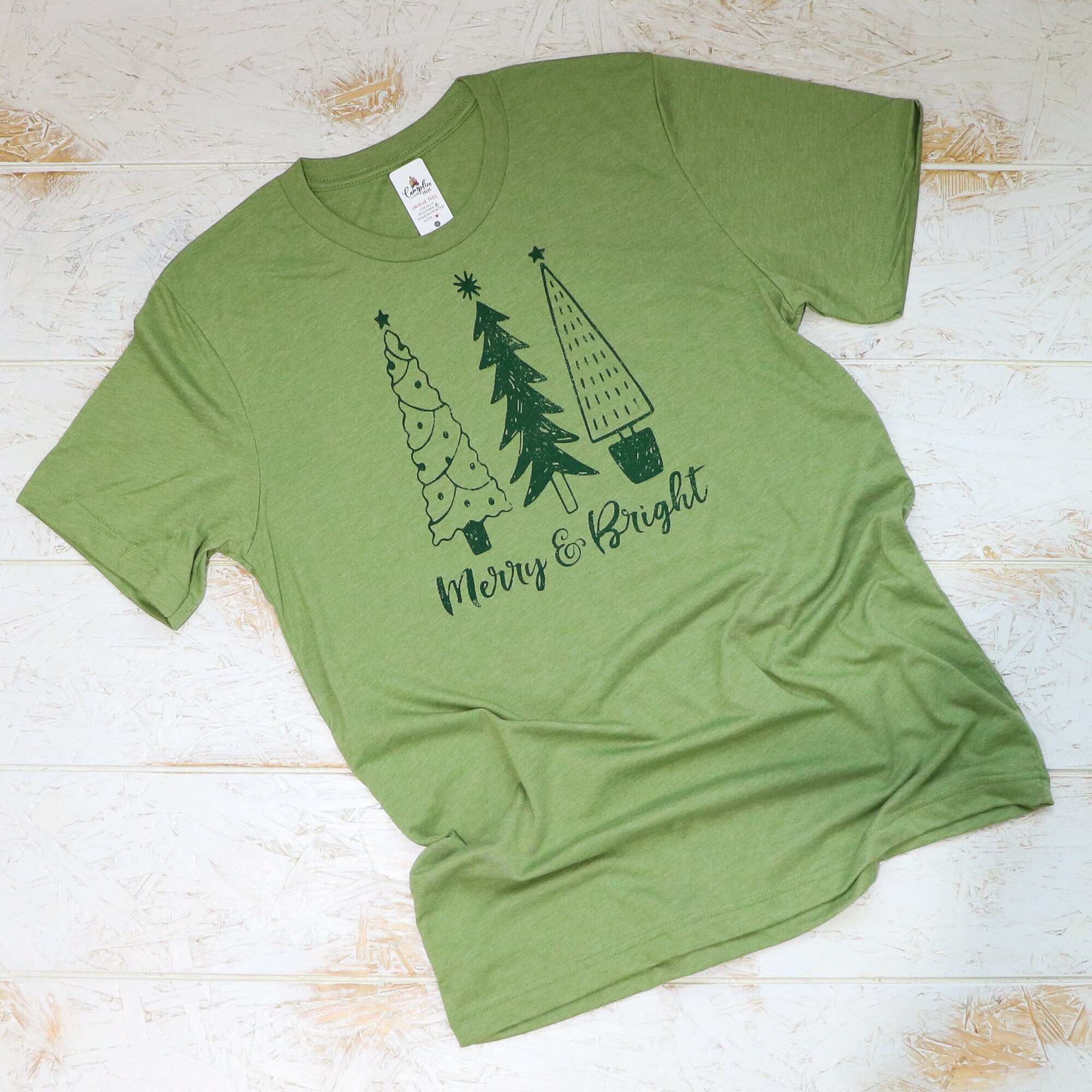merry and bright christmas tree shirt