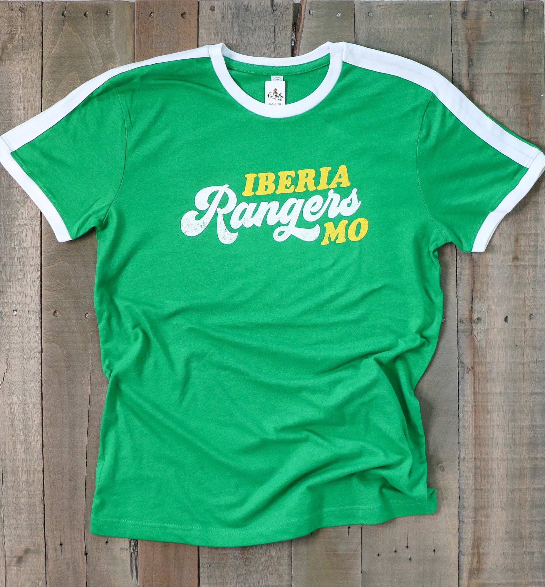Vintage Retro Iberia Rangers Graphic Ringer Style Tee Kelly Etsy