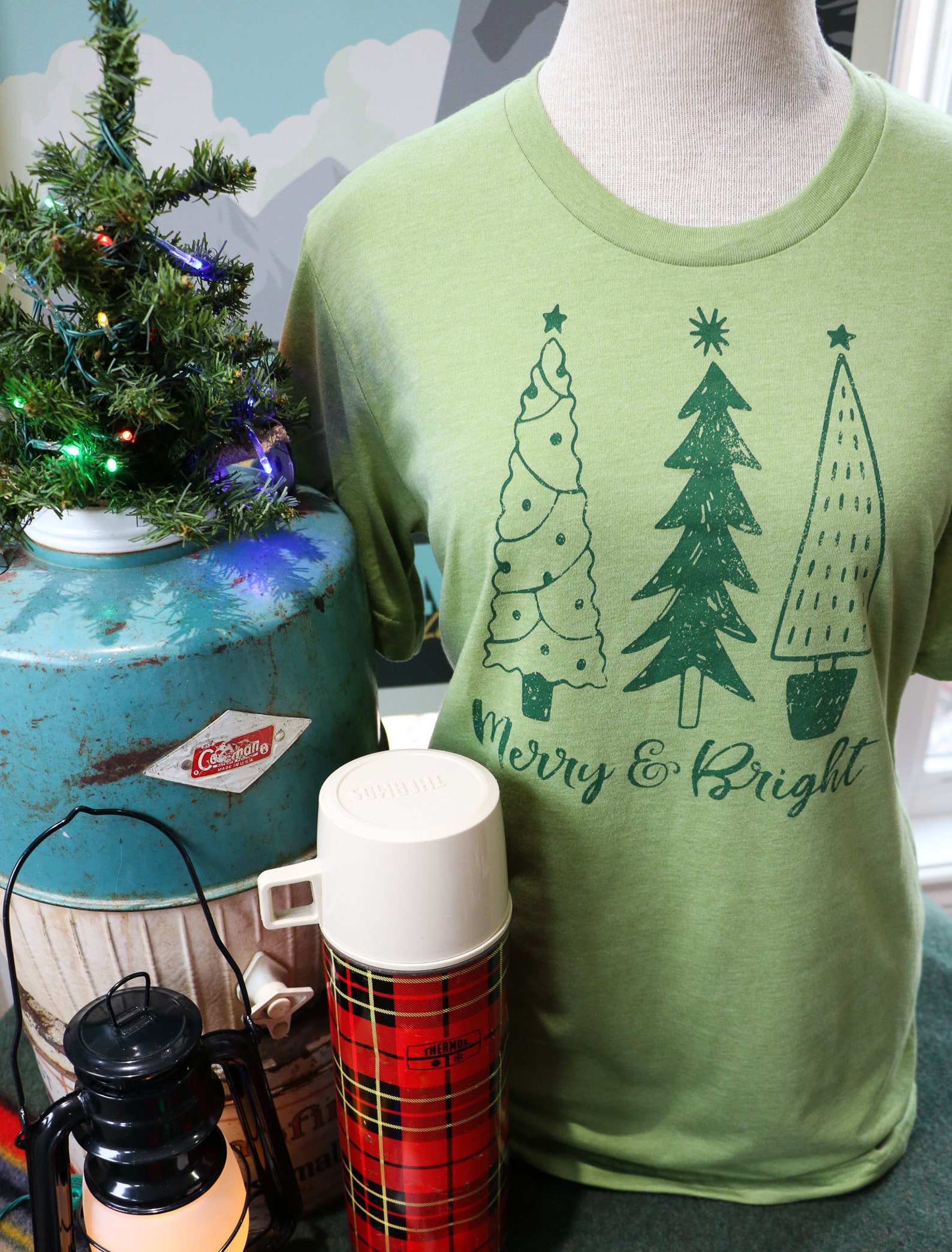 merry and bright christmas tree shirt