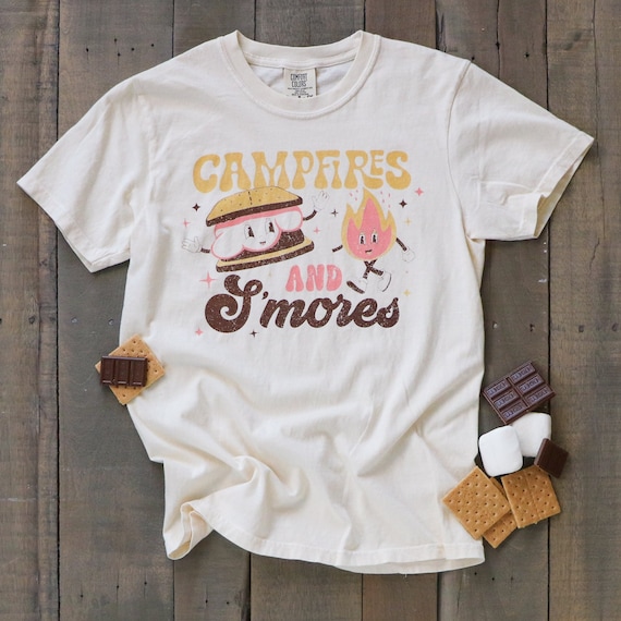 S'more Graphic Tee, Marsha and Sparky Campfire Shirt, Retro Food Comfort Colors