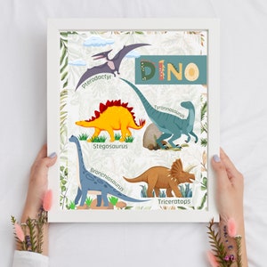 Dinosaurs poster, Educational Posters, Kids Boys Girls Children Room, Home School, Preschool Poster, Playroom Printable, DIGITAL DOWNLOAD