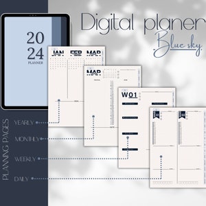 Digitaler Planer, GoodNotes Planer 2024 PORTRÄT | Digitaler Planer, Tagesplaner, Wochenplaner, iPad-Planer, Notability-Planer, PDF