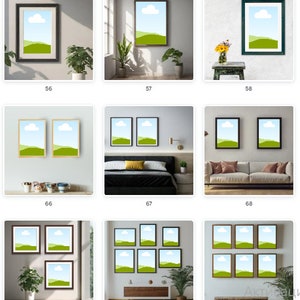Elegant Interior Mockups Bundle - 83 Canva Frame Templates for Living Room, Bedroom, Office