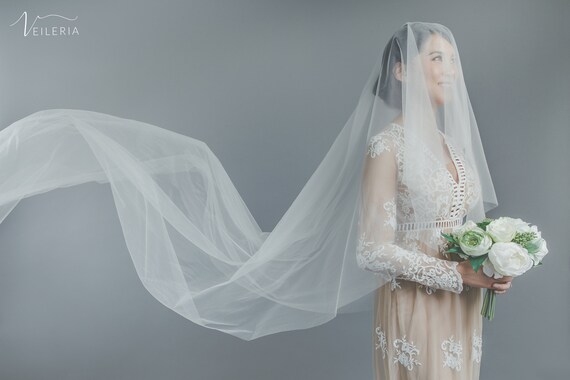 bridal hair cathedral veil