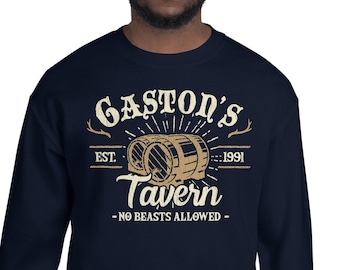 Gaston's Tavern Sweatshirt, Beauty and the Beast Crewneck, Men's Disney Theme Sweatshirt, Gastons Bar, Disney Dad