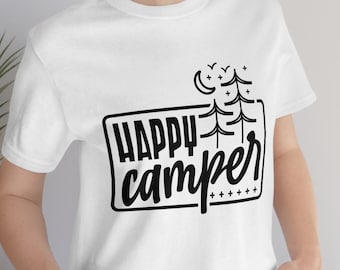 Happy Camper Tee, Camp Lover Shirt, Camping Shirt, Cute Hiking Shirt, Adventure Shirt, Camper Shirt, Gift for Her