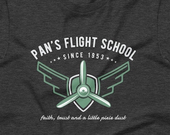 Pan's Flight School TShirt, Movie Theme Tshirts, Captain Hook, Neverland