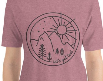 Let's Get Lost Adventure T Shirt, Chic Adventure T Shirt, Women's Adventure Shirt