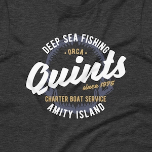 Jaws T Shirt, Quint&#39;s Fishing T Shirt, Jaws Movie Shirt, Deep Sea Fishing Shirt, Movie Theme Shirts