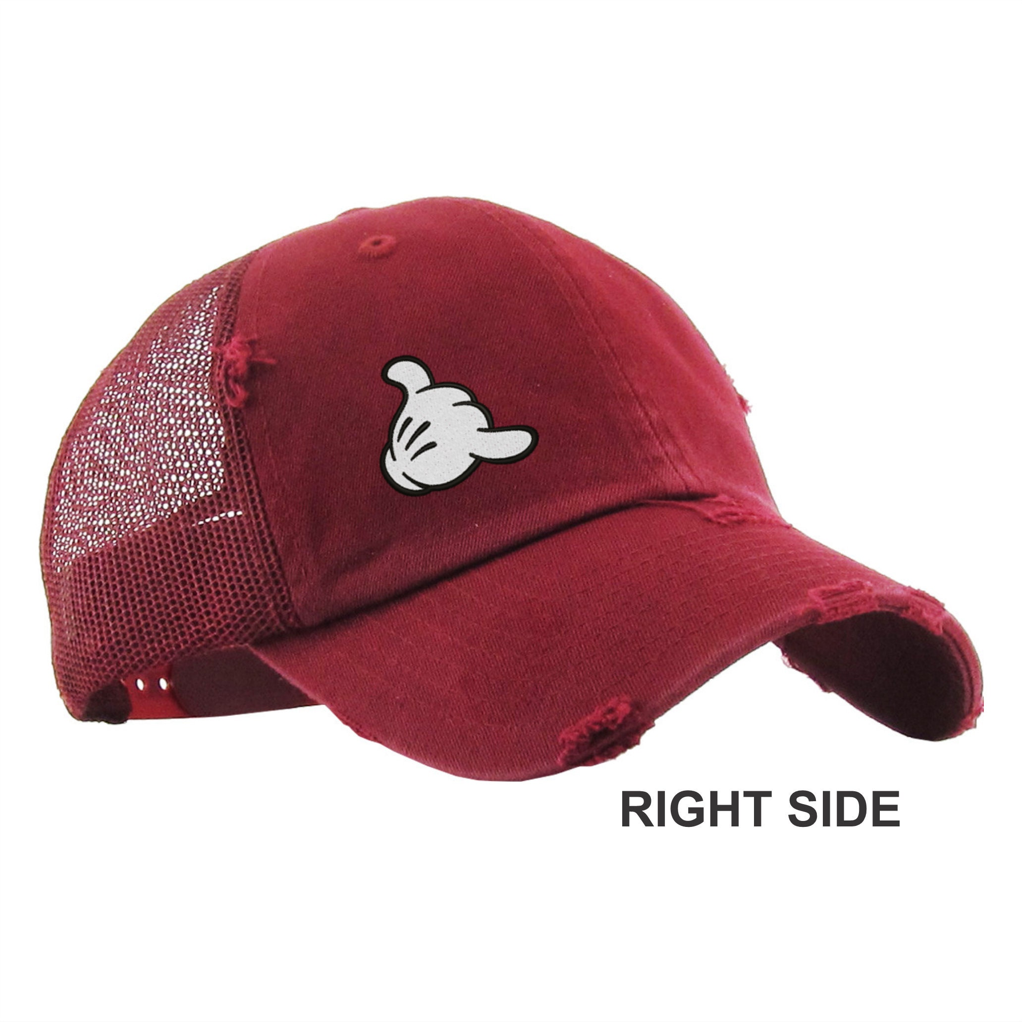 Florida Mickey Glove Shaka Embroidered Hat, Vintage Mesh Hat