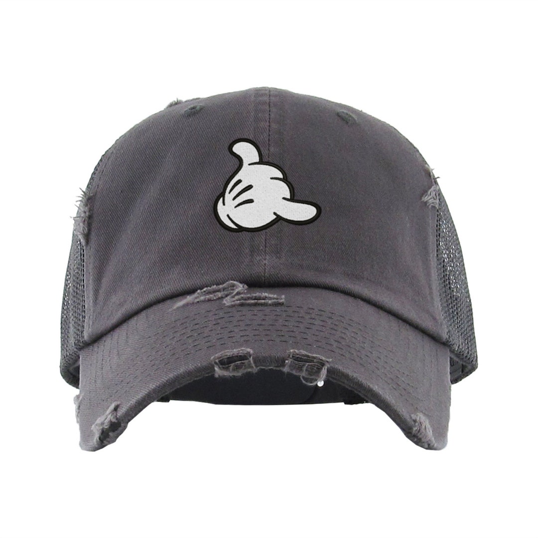 Florida Mickey Glove Shaka Embroidered Hat, Vintage Mesh Hat
