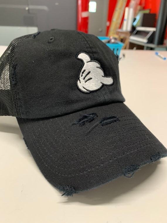 Florida Mickey Glove Shaka Embroidered Hat, Vintage Mesh Hat