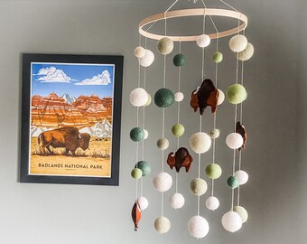 buffalo plaid baby mobile