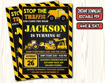 dump truck invite etsy