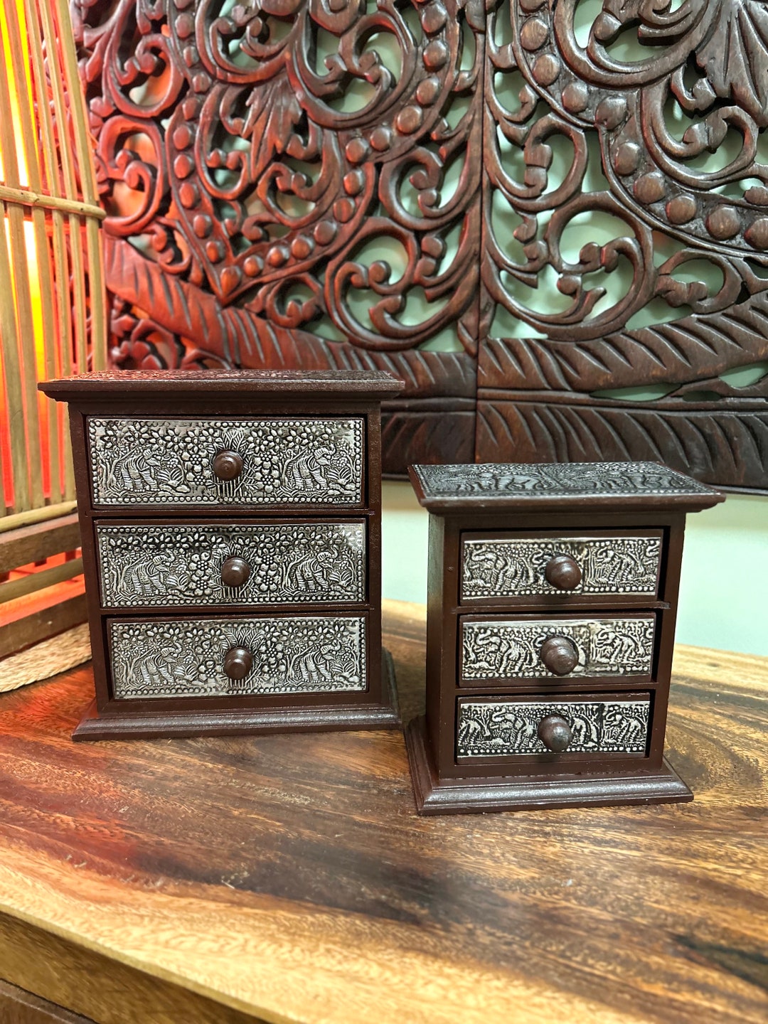 Triple Draw Elephant Jewellery Box - 2 Sizes - Etsy UK