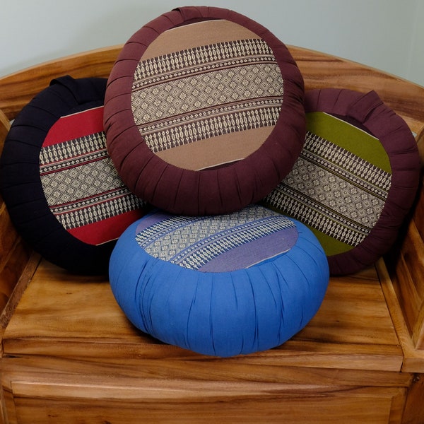 Thai Pouffe Cushion Yoga Meditation Cushion Foot Stool Thai Seat Organic Kapok 100% Filled - Various Colours - 70097-75