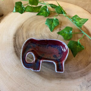 Handmade Ceramic Elephant Dish / Jewellery Dish / Tumblestone Tray / Incense Cone Burner - Fairly Traded From Thailand.