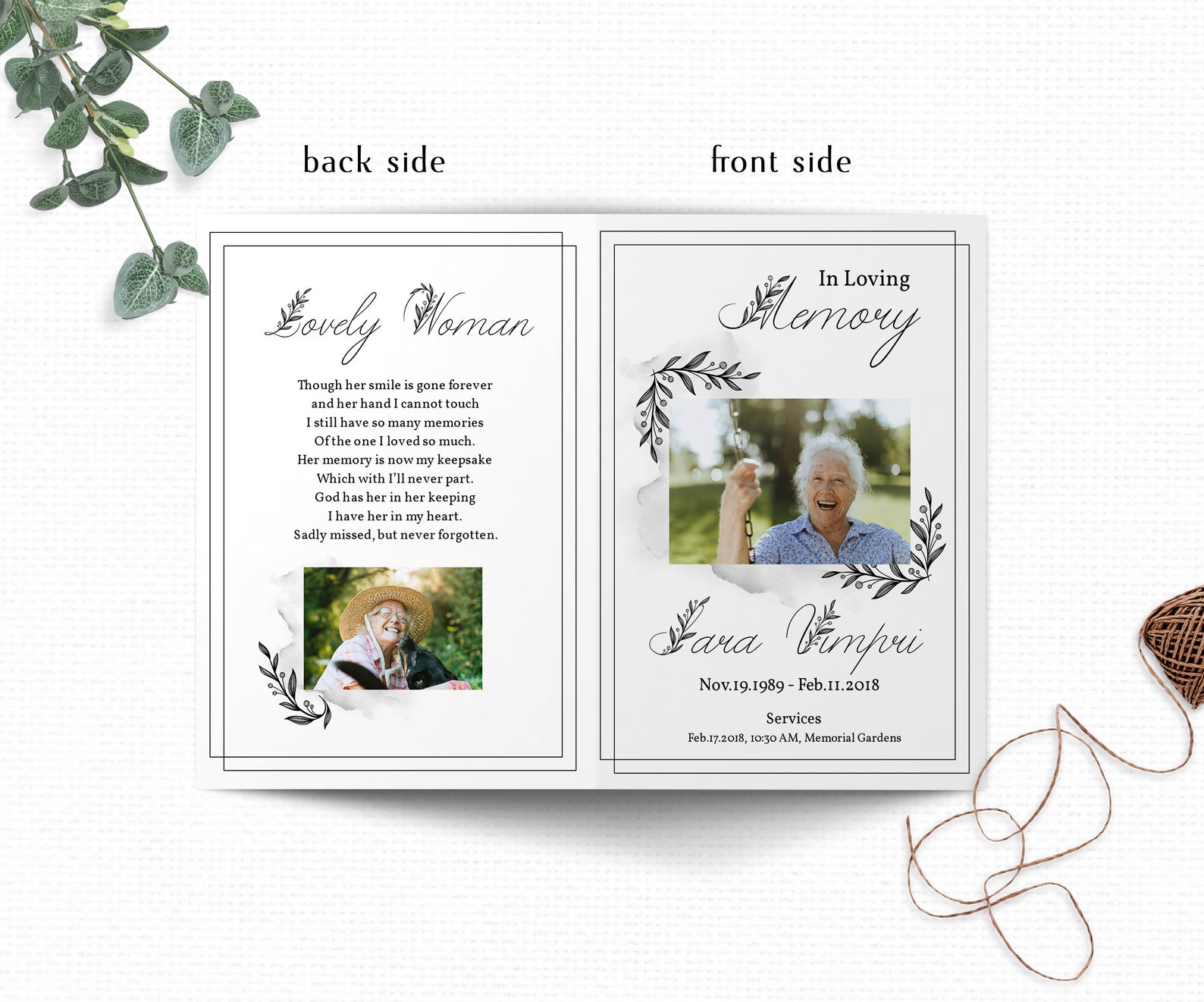 Celebration Of Life Program Template Memorial Service DIY Etsy Celebration Of Life Program Template Memorial Service DIY Etsy