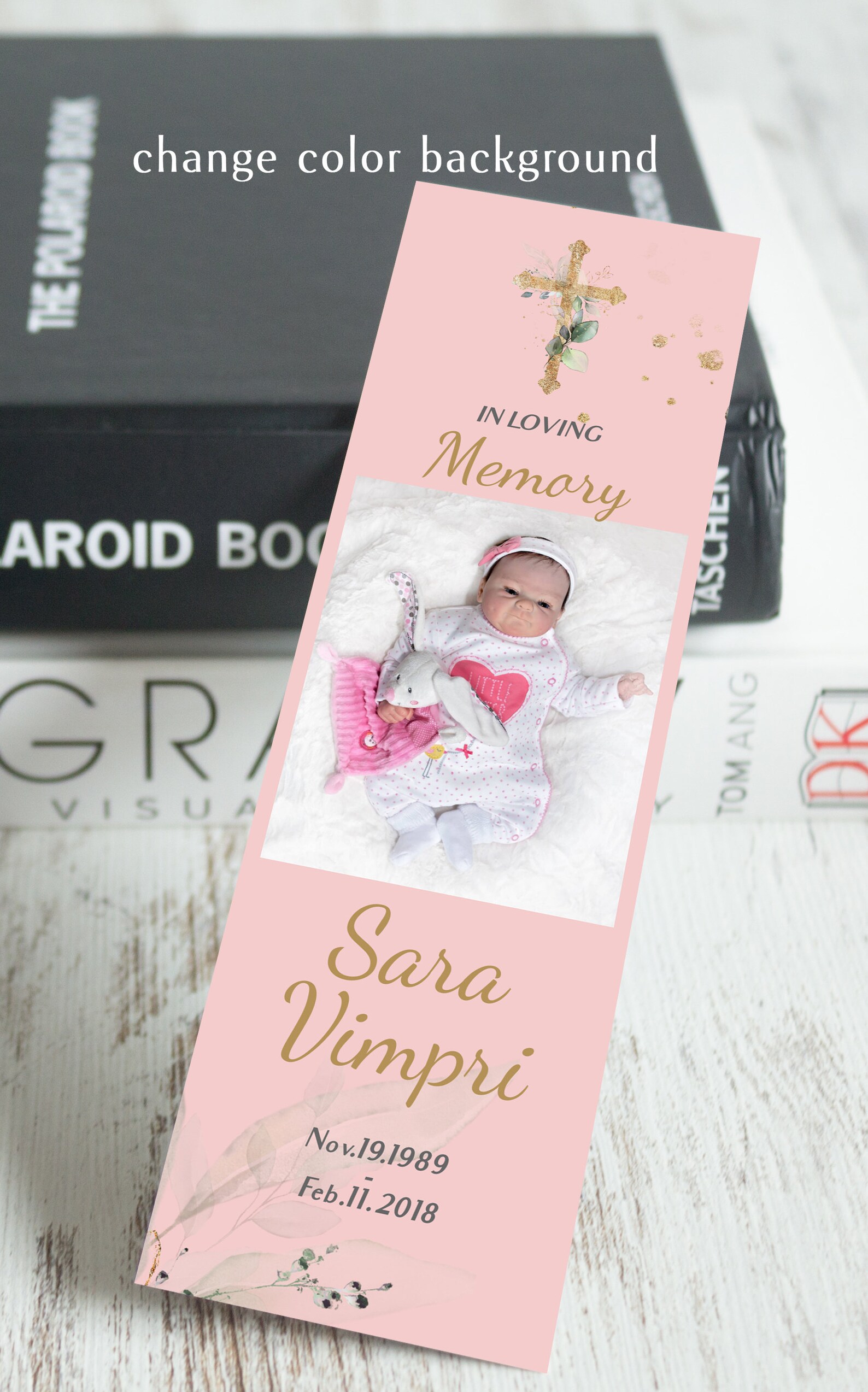 Baby Memorial Bookmark Personalized Bookmark Funeral Etsy