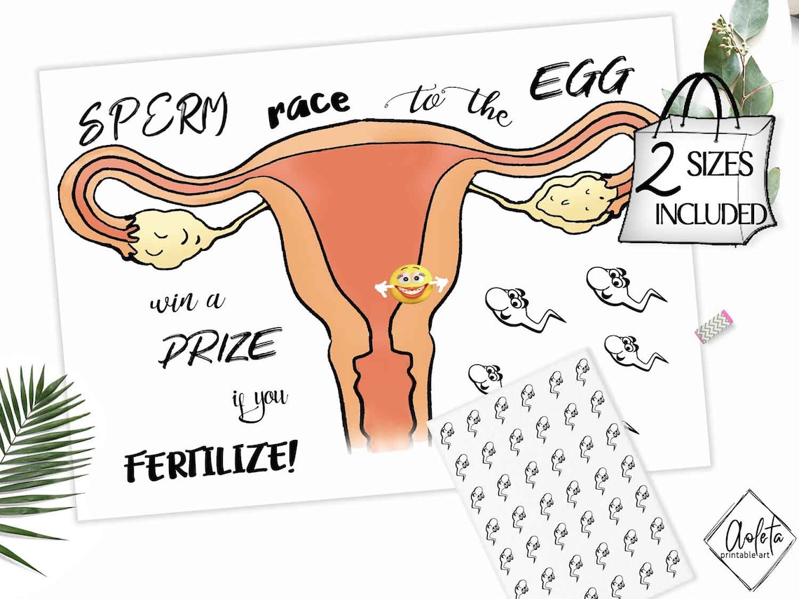 Pin Sperm To The Egg Game PRINTABLE Fertilise The Egg Etsy