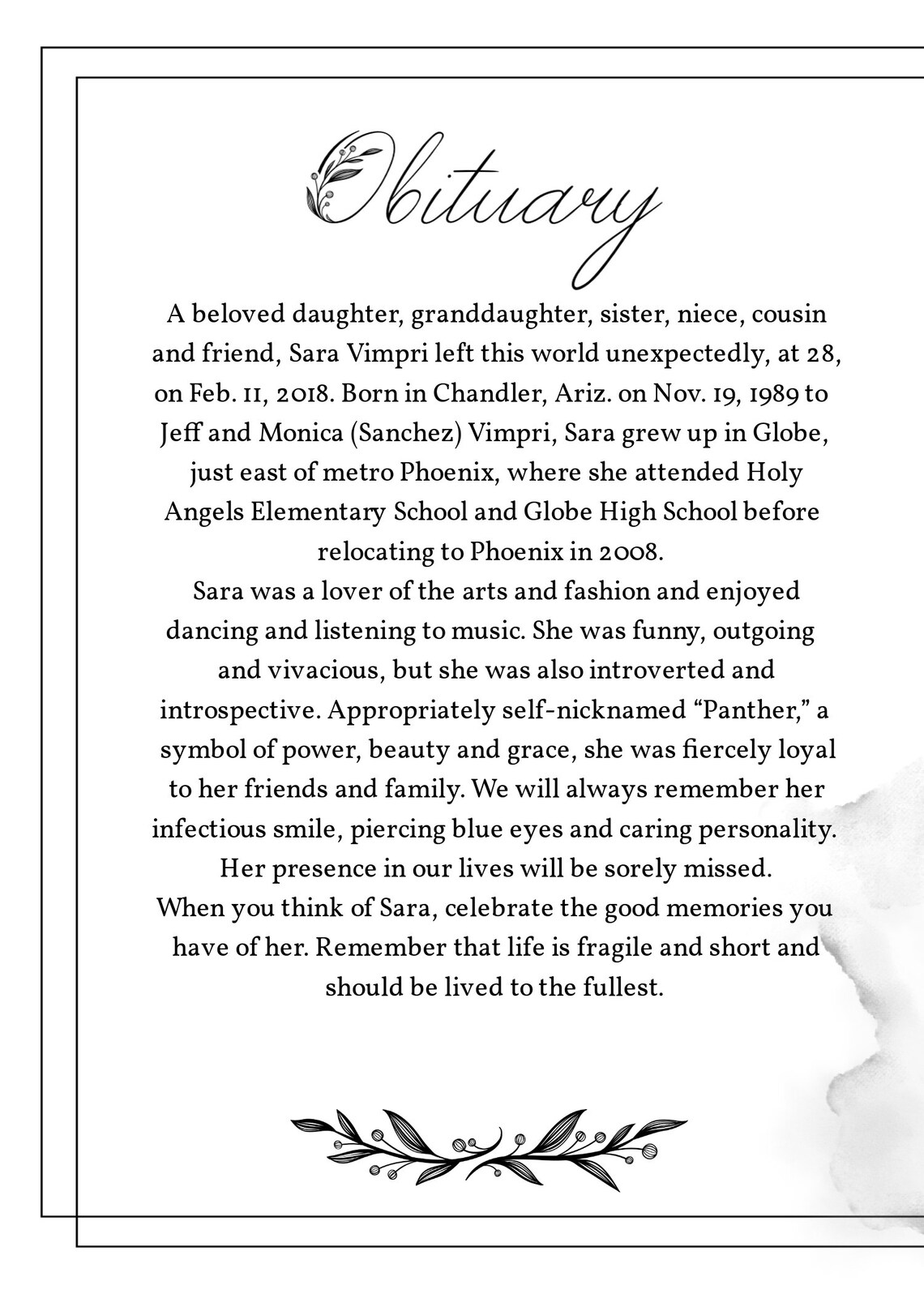 Celebration Of Life Program Template Memorial Service DIY Etsy