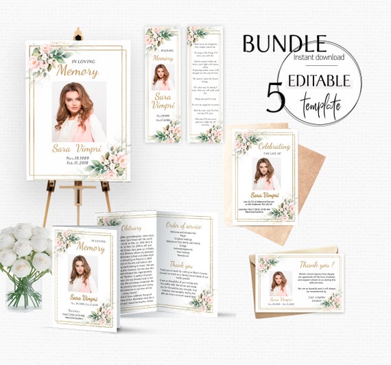 Download Funerals Service For Woman Funeral Bundle Photo Memorial Etsy