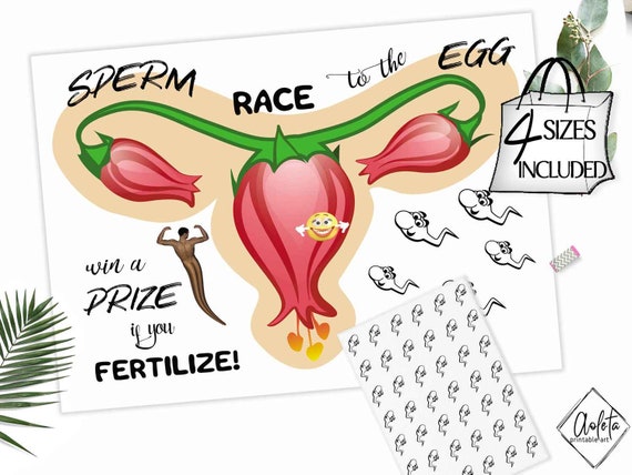 Sperm Race To The Egg Baby Shower Game Gender Reveal Printable