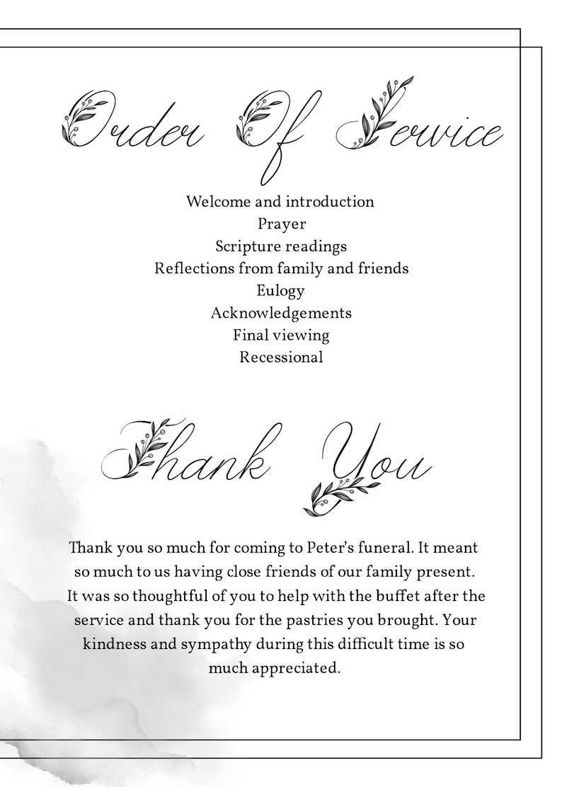 Celebration Of Life Program Template Memorial Service DIY Etsy Celebration Of Life Program Template Memorial Service DIY Etsy