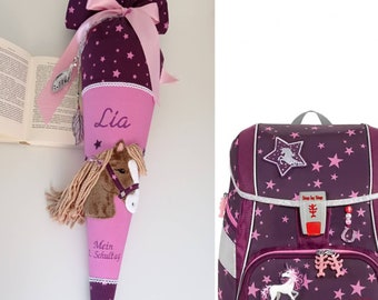 Schultüte Pferd Einhorn passend zu Step by Step Unicorn Nuala *  Schultüte mit Namen * Schultüte für Mädchen * Zuckertüte *