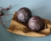 Shaman Hand Turned High Figure Cedar wood Hand Exercise Balls, Natural Wood balls, Hand Massage Balls, Christmas gift, Healthy Tools