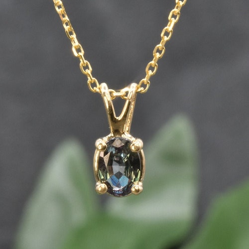 Natural Alexandrite Necklace in 14k Gold Fine Jewelry Free Etsy