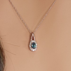 Color Changing Alexandrite necklace, Diamond Alexandrite pendant, Natural Alexandrite, Gift for her, Luxury gift for wife, June birthstone