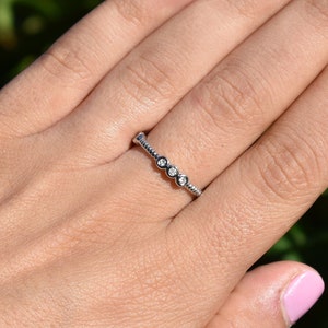 14kt Gold Micro Pave Diamond Ring | Diamond Stackable Band| Bridal Jewelry | Solid 14k Gold | Anniversary Gift