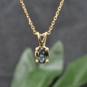Color Changing Alexandrite necklace in 14k Gold, Ready to ship gift, Jewelry gift, June Birthstone, Alexandrite pendant, jewelry gift