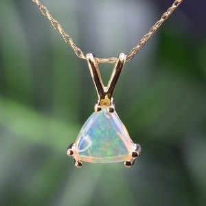 GOLD OPAL NECKLACE, Ready to ship gift, Ethiopian Opal pendant, Fire opal, Gift for her, Anniversary gift for wife, Dainty opal necklace