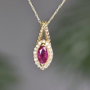 NATURAL RUBY Pendant in 14kt Gold, Ready to Ship Gift, Jewelry Gift ...