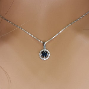 Natural Sapphire Pendant in 14k Gold | September birthstone | Fine Jewelry | Taurus Stone | Dainty Sapphire necklace | Natural Diamonds