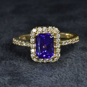 TANZANITE DIAMOND RING, Natural Tanzanite Engagement Ring, jewelry gift, December birthstone, Luxury gift for her, Gemstone jewelry