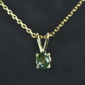 Color Changing Alexandrite necklace in 14k Gold, Ready to ship gift, June Birthstone, Dainty Natural Alexandrite pendant