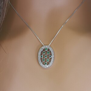 Natural Emerald and Diamond Pendant in 14k Gold | May Birthstone | Fine Jewelry | Free Shipping | Gift for her
