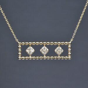 BEADED DIAMOND NECKLACE in 14kt Gold | Minimalist necklace | Anniversary gift | Layering diamond necklace | Dainty Diamond Necklace
