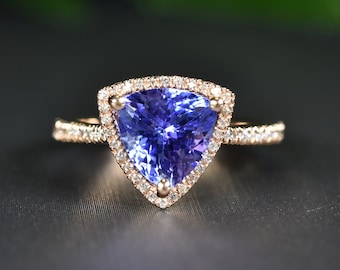 Tanzanite and Diamond Ring in 14k Gold | Solid 14k Gold | Fine Jewelry | Free Shipping