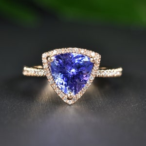 Tanzanite and Diamond Ring in 14k Gold | Solid 14k Gold | Fine Jewelry | Free Shipping
