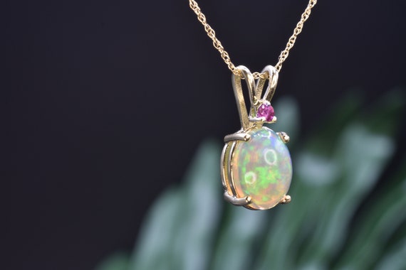 Ruby and opal necklace clearance