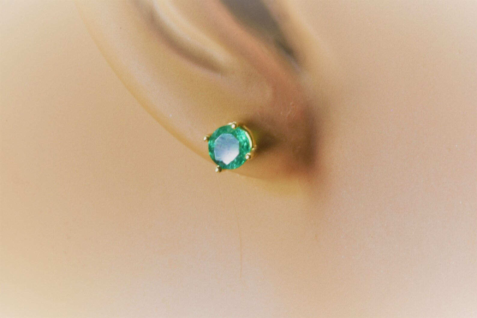 •STRAY• emerald + gold earrings