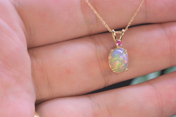 Opal and ruby necklace deals