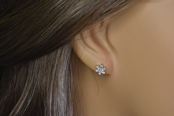 Micro pave deals diamond stud earrings