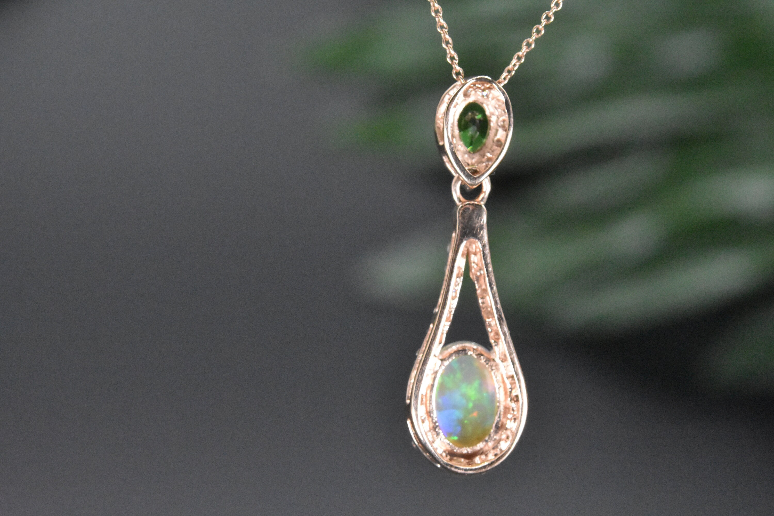 OPAL DIAMOND Necklace in 14kt Solid Gold Ready to Ship Etsy